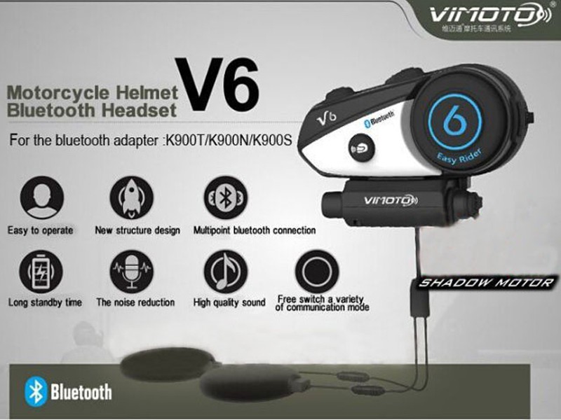 Ενδοεπικοινωνία Bluetooth Κράνους Μηχανής Vimoto V6 600mAh